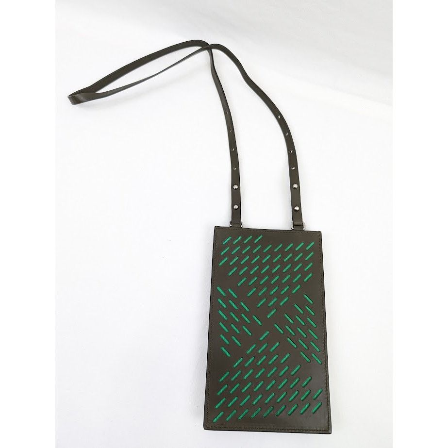 Bottega Veneta o1rshd1 Q:3 / Size: OS / Paper Calf Perforated Case in Kaki Size ONE SIZE - 2 Thumbnail