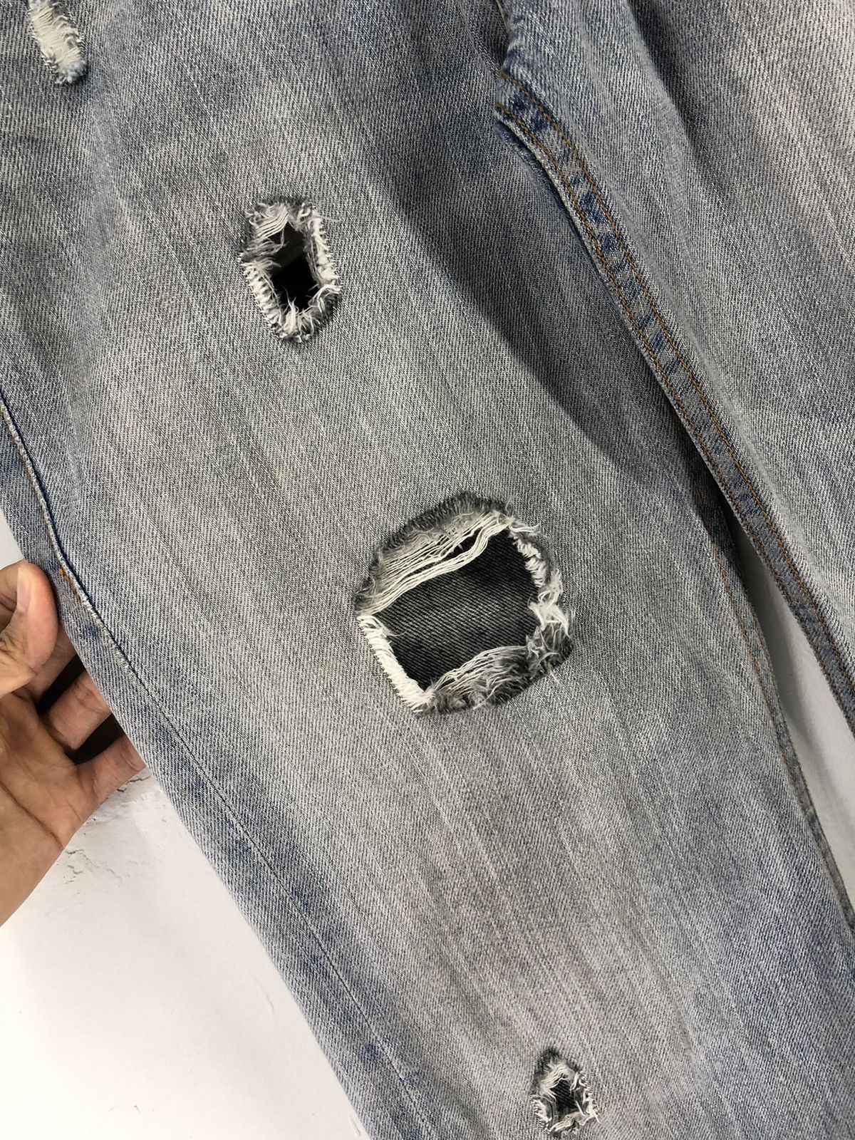 Japanese Brand Vintage Union Station Distressed Light Wash Jeans Size US 30 / EU 46 - 10 Thumbnail