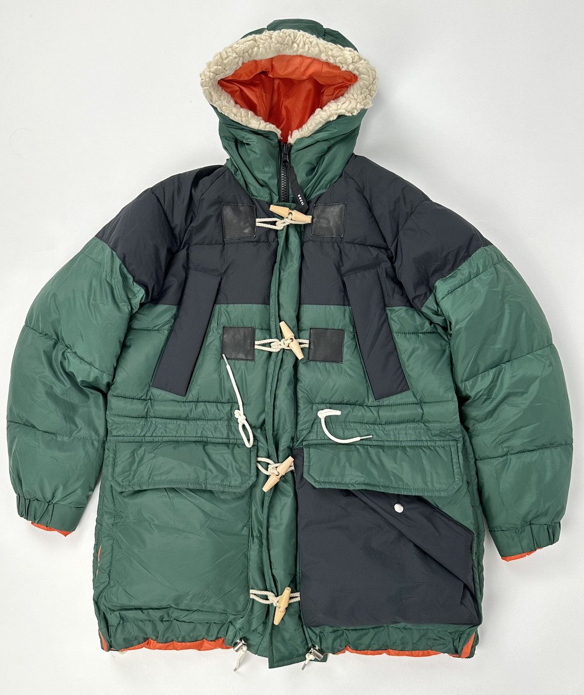 Sacai Sacai F/W21 Mixed Media Padded Coat Montgomery Colour Block Size US M / EU 48-50 / 2 - 2 Thumbnail