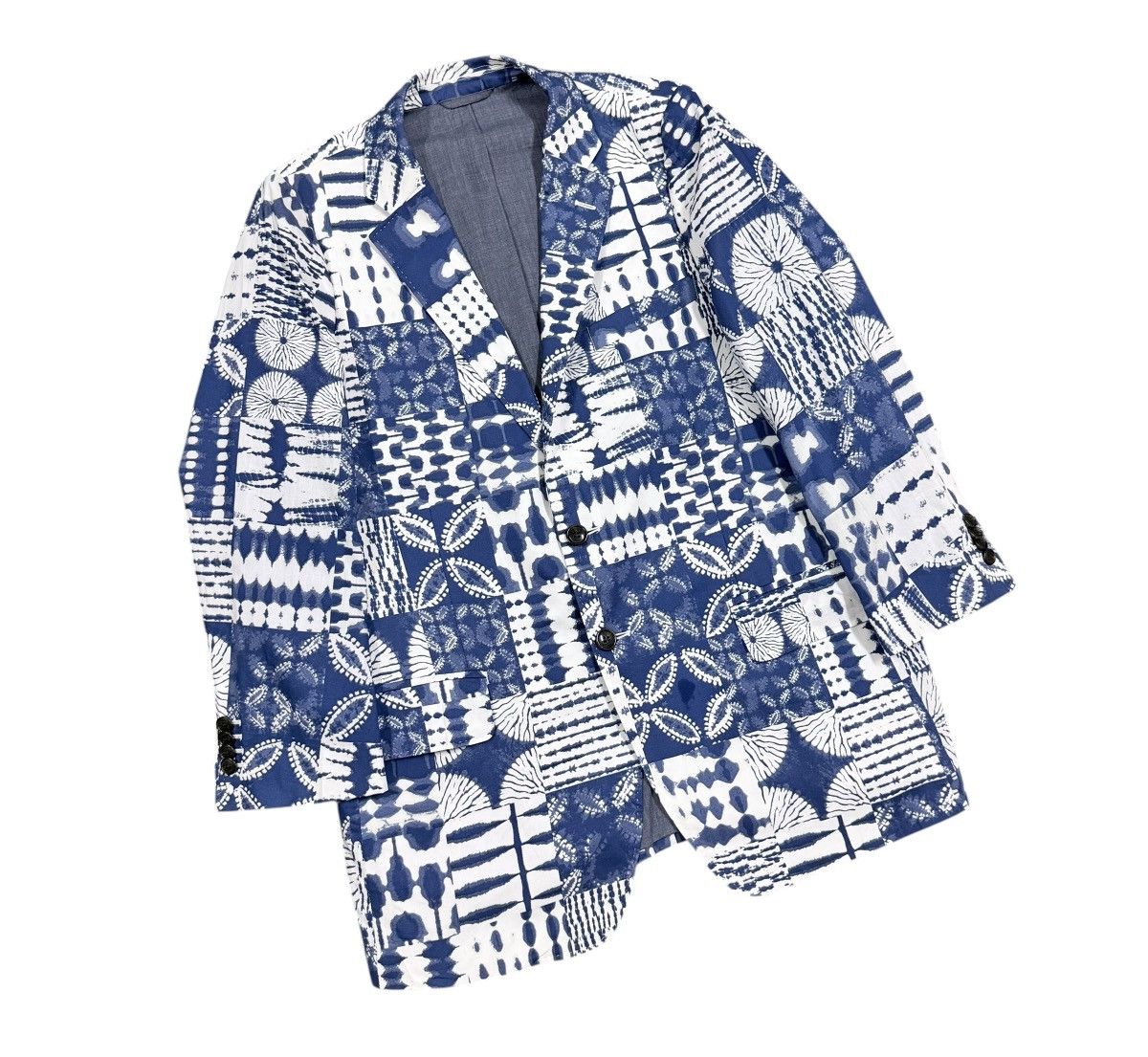 Lands' End Vtg💥Land’s End Shibori Tie Dye Classic Fit Blazer Jacket Size 44R - 6 Thumbnail