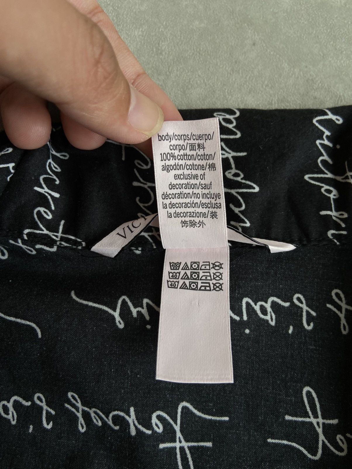 Designer × Victoria's Secret Victoria Secret Script Black Pajama Longsleeve Size M / US 6-8 / IT 42-44 - 7 Thumbnail