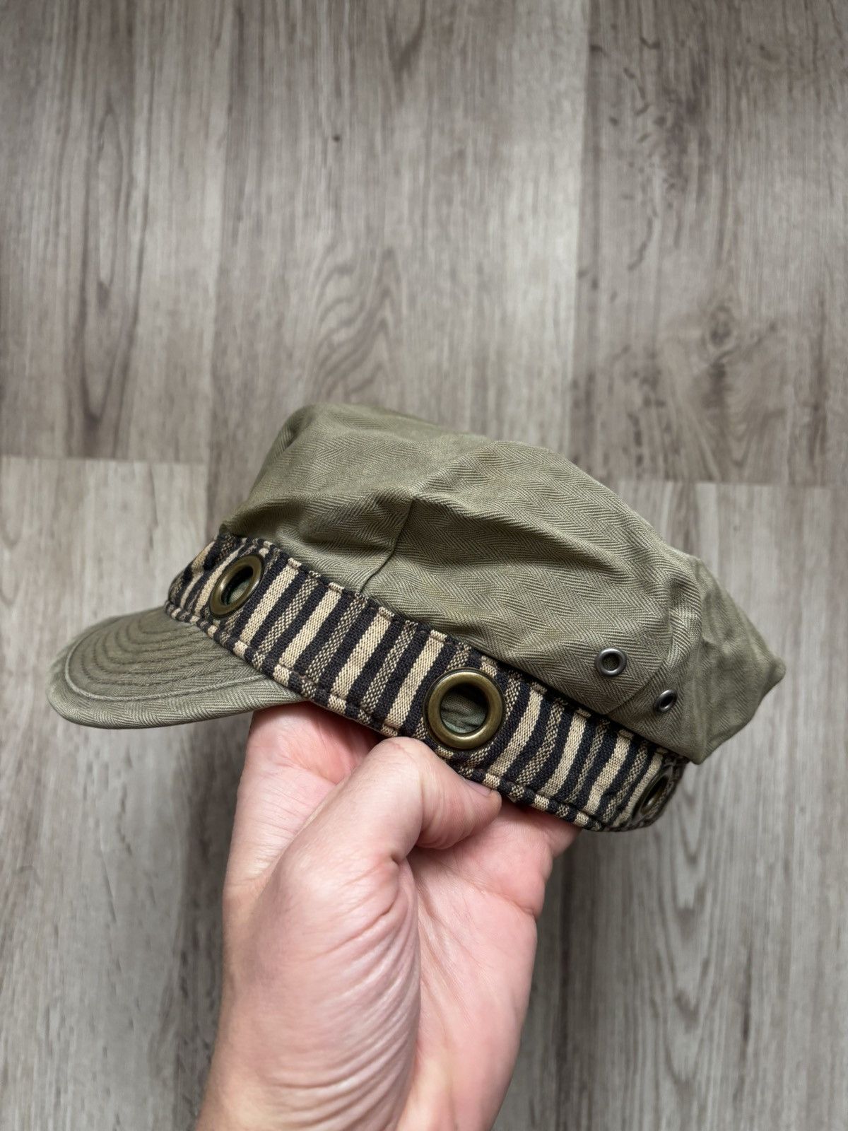 Denim & Supply Ralph Lauren Denim Supply Ralph Lauren Work Cap Khaki Cotton Stripe Band Size ONE SIZE - 18 Thumbnail