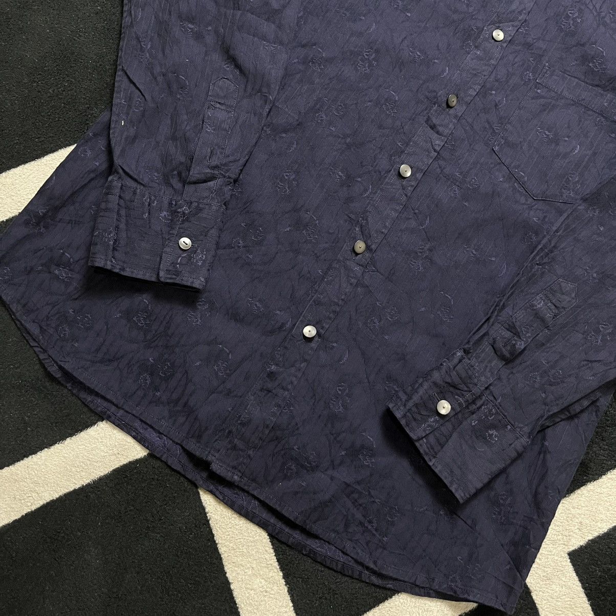 Yohji Yamamoto Vintage 90s🔥A.A.R Yohji Yamamoto textured button up shirt Size US M / EU 48-50 / 2 - 6 Thumbnail