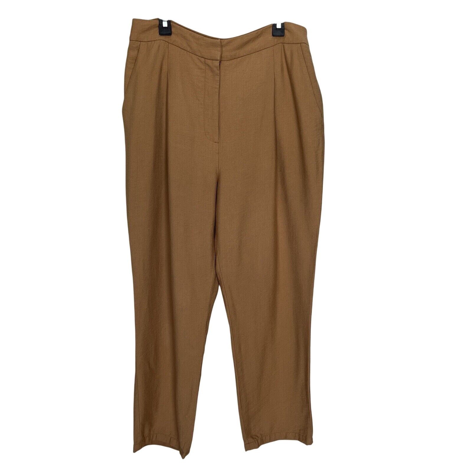 Anthropologie Leith | Camel Tan Pleated Taper Leg Trouser Pants Sz Medium Size 30" / US 8 / IT 44 - 2 Thumbnail