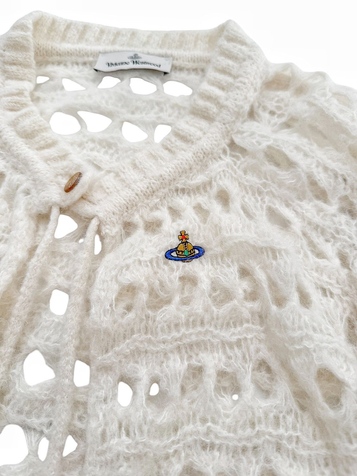 Vivienne Westwood $1,800 Cream Lacework Crop Baby Cardi Size M / US 6-8 / IT 42-44 - 6 Thumbnail