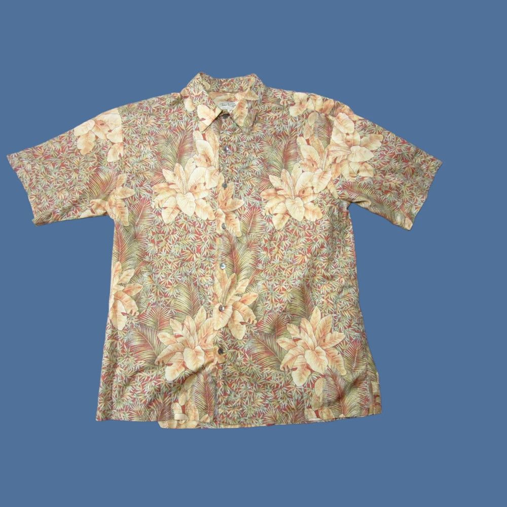 Tori Richard VINTAGE Tori Richard Shirt Mens M Beige Red Floral Tropical Hawaiian Aloha Button-Up Casual Short Sleeve Size US M / EU 48-50 / 2 - 1 Thumbnail