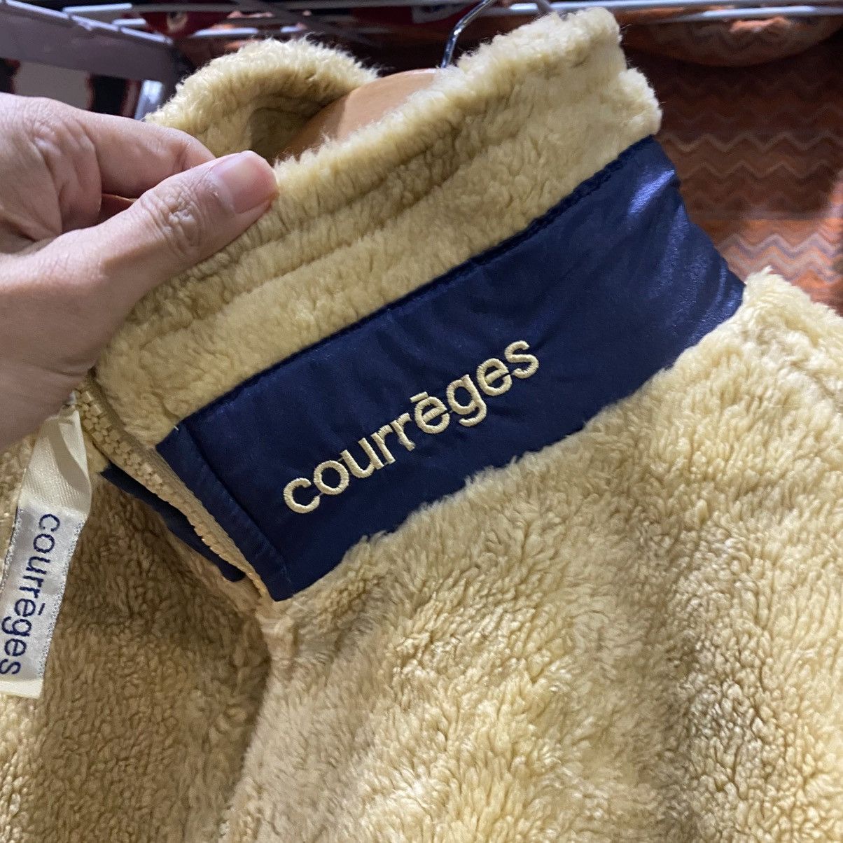 Courreges Vintage Courrèges fleece jacket in yellow navy blue accents Size US M / EU 48-50 / 2 - 13 Thumbnail