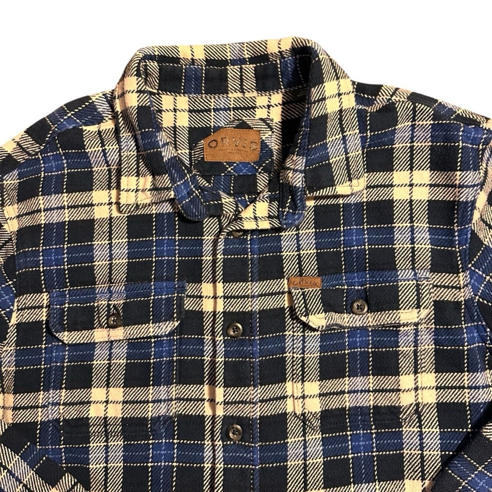 Orvis Orvis Heavyweight Flannel Button-Down - Size L - Blue Plaid Size US L / EU 52-54 / 3 - 2 Thumbnail