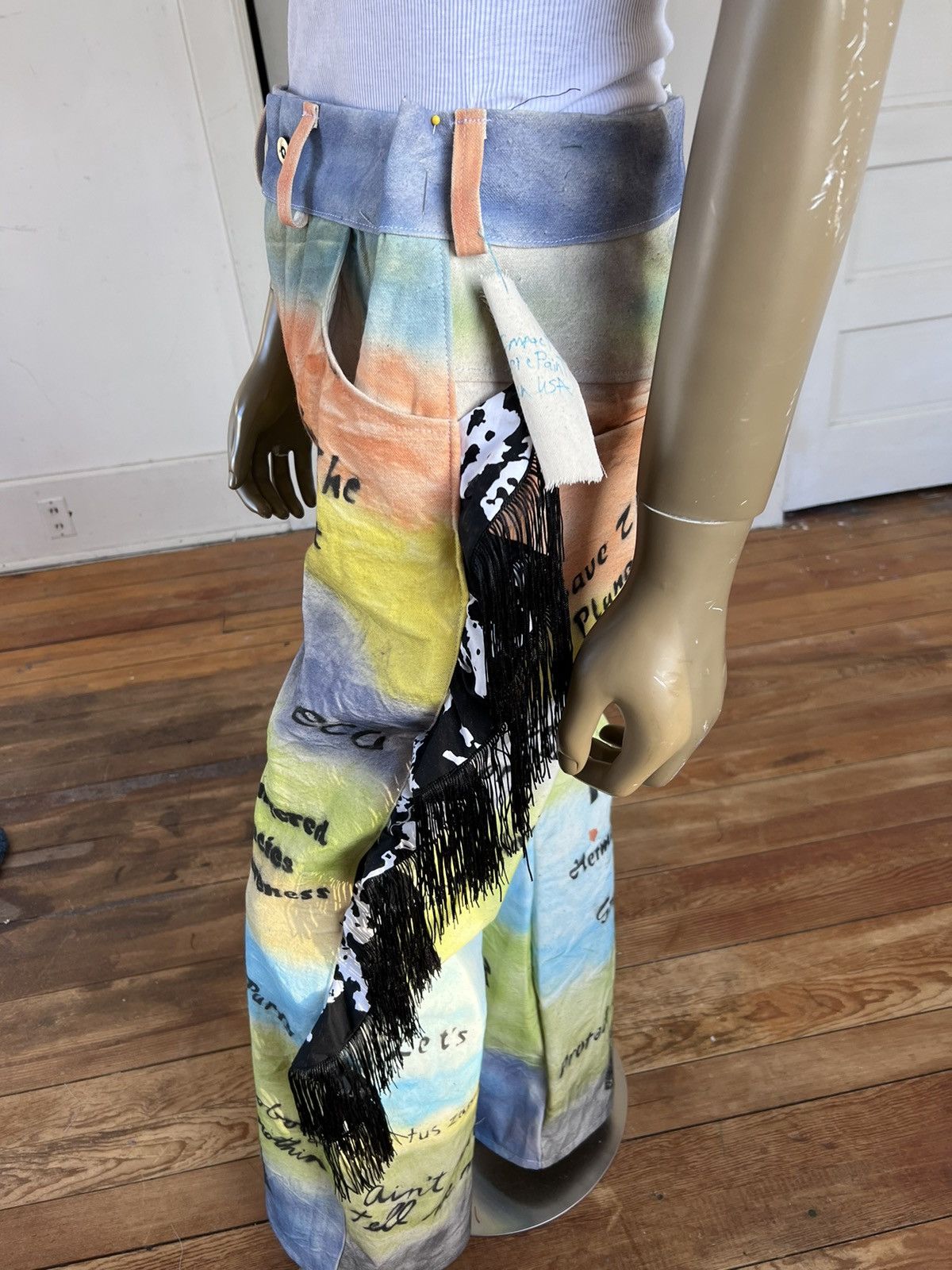 Other Men’s graffiti Canvas jeans 37 fringe ruffleAnna Herman USA Size US 36 / EU 52 - 8 Thumbnail