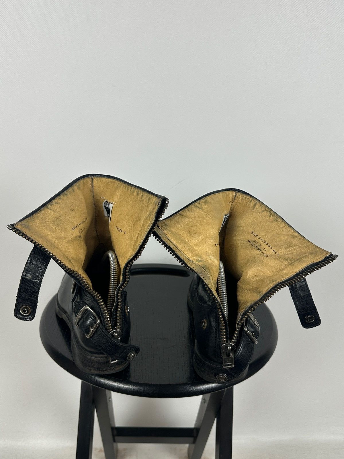 Frye Frye Veronica Black Leather Back Zip Buckle Harness Boots Size US 8.5 / IT 38.5 - 23 Thumbnail