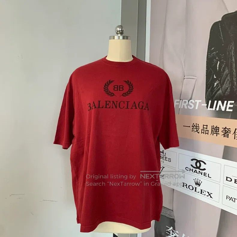 Balenciaga Balenciaga Wine red wheat motif short sleeve Size US L / EU 52-54 / 3 - 1 Thumbnail