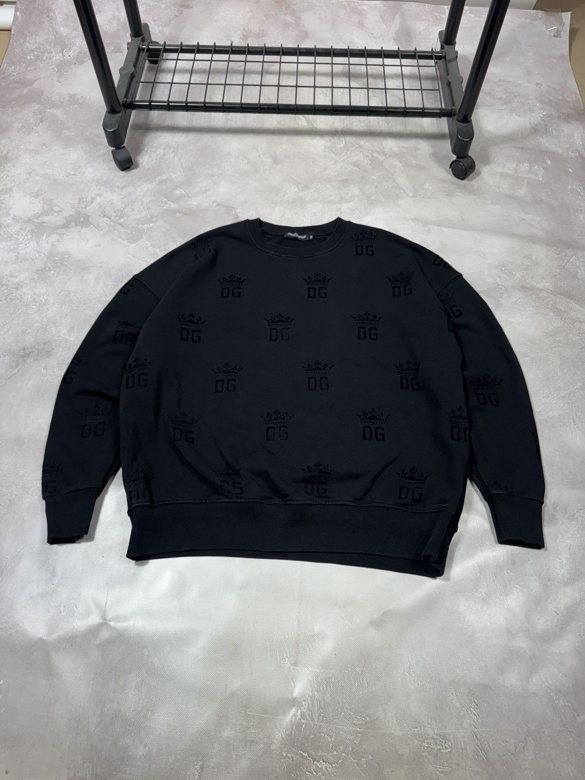 Dolce & Gabbana Dolce Gabbana Black Monogram Men's Sweatshirt Size US L / EU 52-54 / 3 - 2 Thumbnail