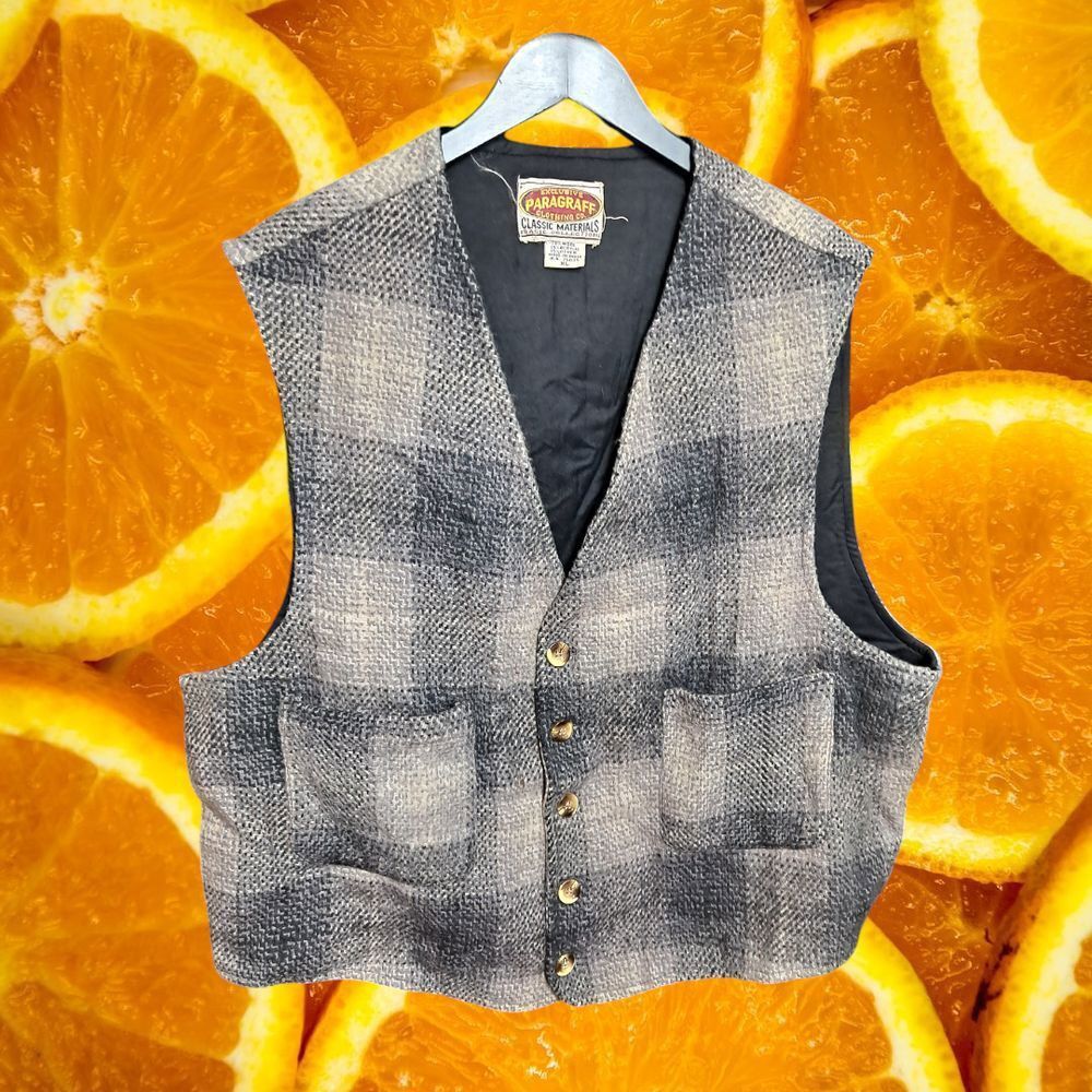 Other Paragraff Wool Blend Plaid Vest Classic Materials Pockets XL Size US XL / EU 56 / 4 - 2 Thumbnail