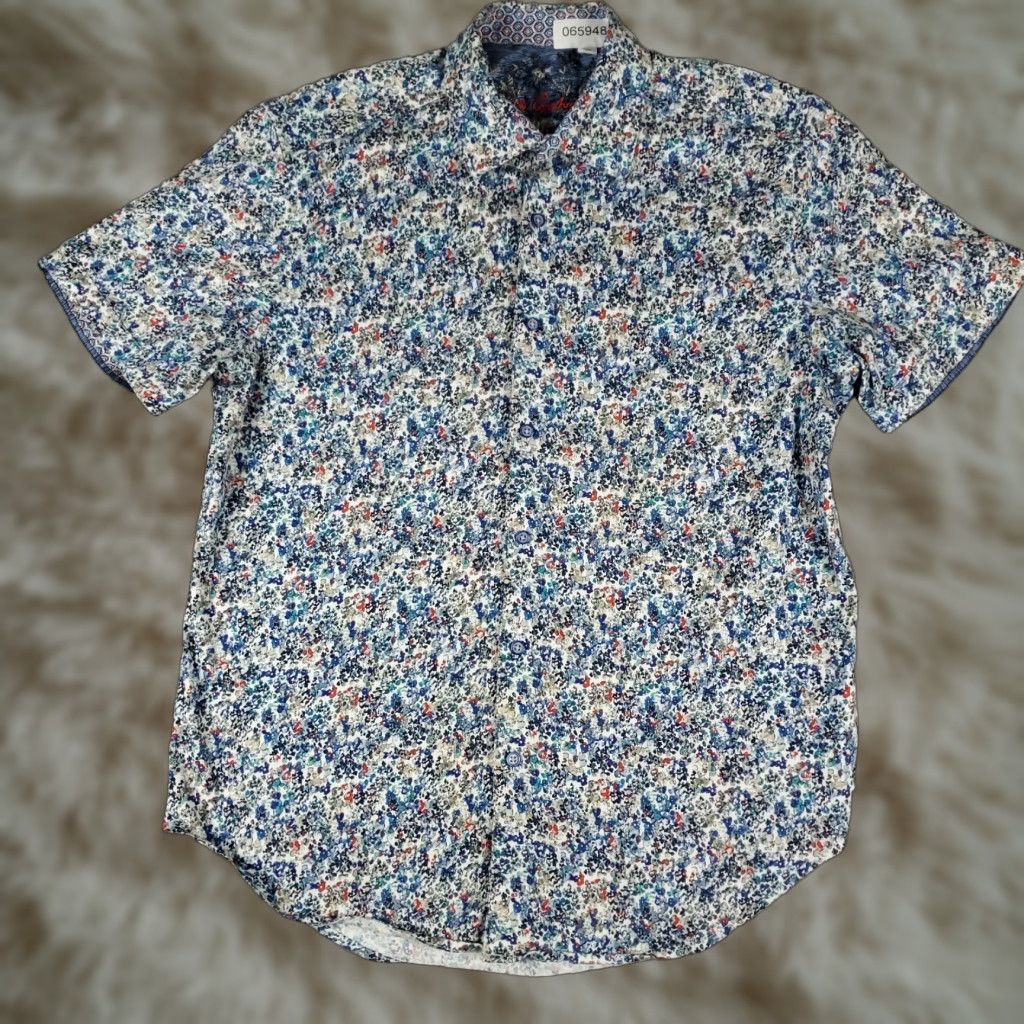 Robert Graham Robert Graham Shirt Mens Large Blue Abstract Classic Fit Button Up Short Sleeve Size US L / EU 52-54 / 3 - 1 Thumbnail