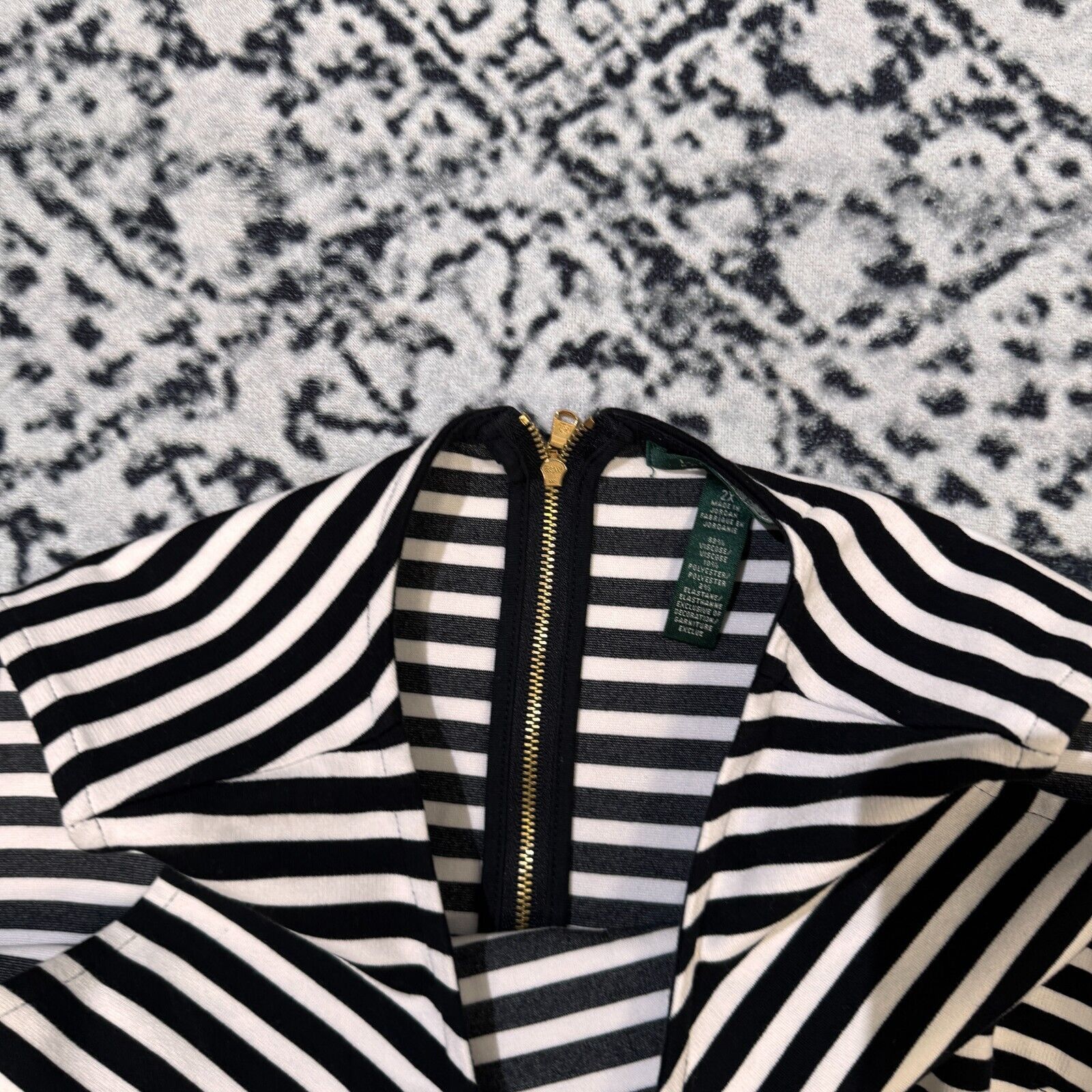 Ralph Lauren × Vintage Ralph Lauren White Black Viscose Striped Top Blouse Size 2XL Size US XXL / EU 58 / 5 - 10 Thumbnail