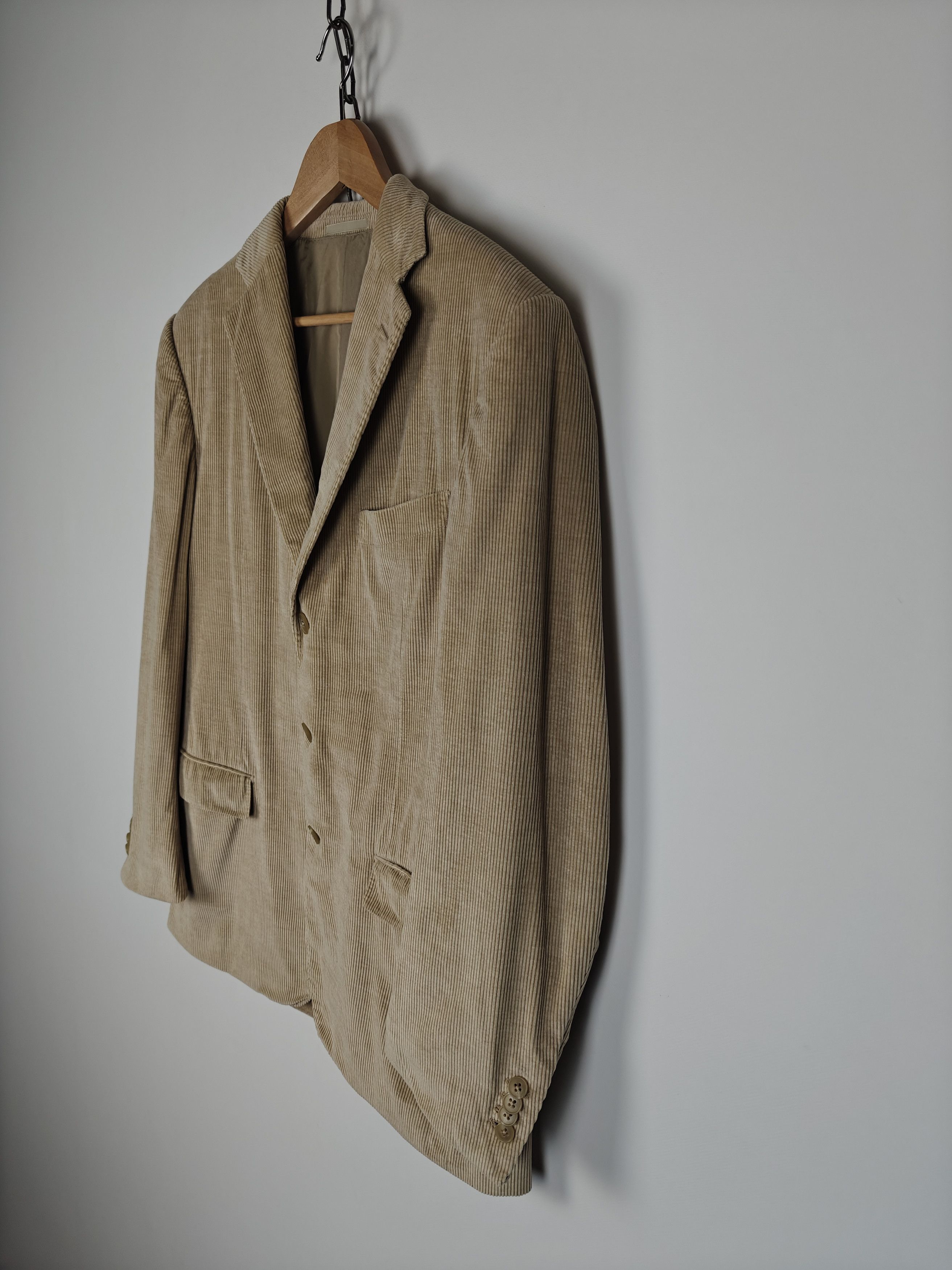 Ermenegildo Zegna Ermenegildo Zegna Corduroy Blazer Jacket Cashco Beige IT50R Size 40R - 5 Thumbnail