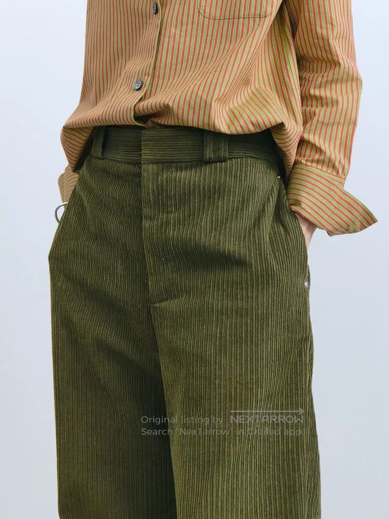 Helmut Lang Helmut Lang Green corduroy wide-leg pants Size US 31 - 3 Thumbnail