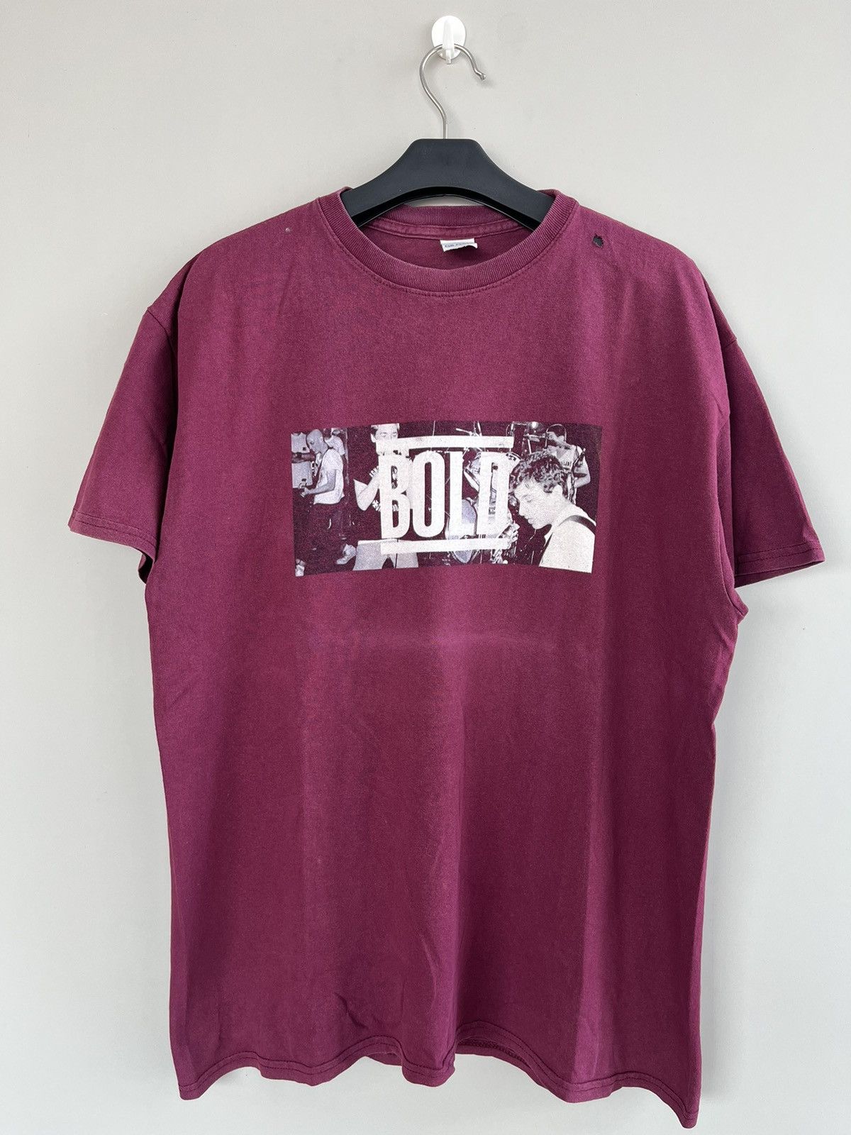 image of Band Tees x Rock Tees Bold Revelation Records Hardcore Band T-Shirt in Maroon, Men's (Size Medium)