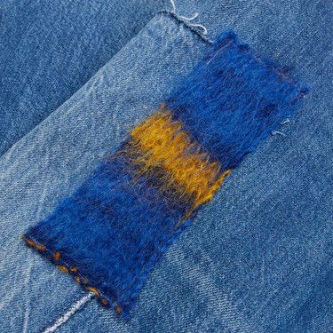 Marni o1w1db1em1224 Mohair Patchwork Denim Shirt in Blue Size US M / EU 48-50 / 2 - 4 Thumbnail