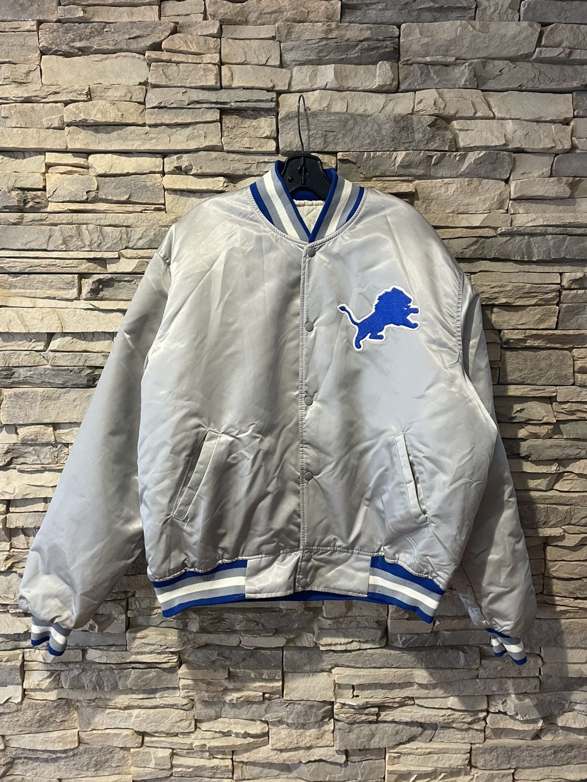 Starter Rare Vintage 80s Detroit Lions Stater Satin Jacket Size US XXL / EU 58 / 5 - 1 Thumbnail