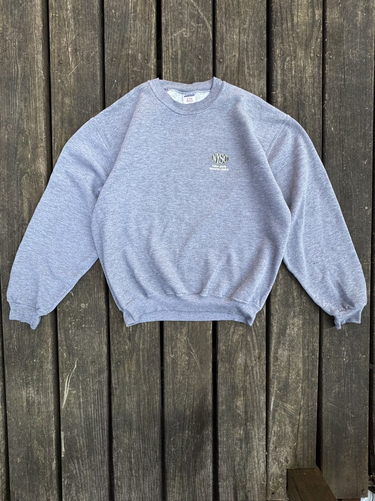 Jerzees New York sports club Grey Crew Neck sweat shirt Size US M / EU 48-50 / 2 - 1 Thumbnail