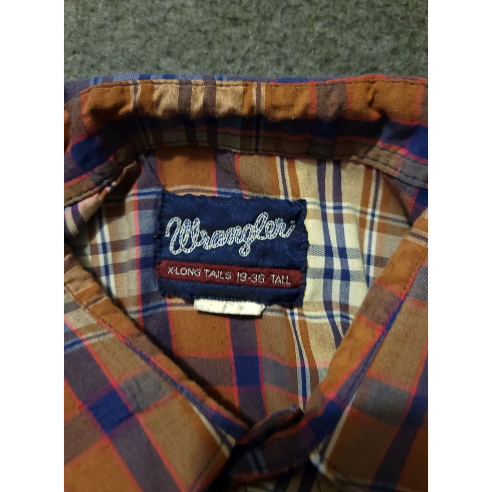 Wrangler Vintage Wrangler Pearl Snap Shirt Mens XL Tails 19-36 Tall Long Sleeve Brown Size US XXL / EU 58 / 5 - 5 Thumbnail