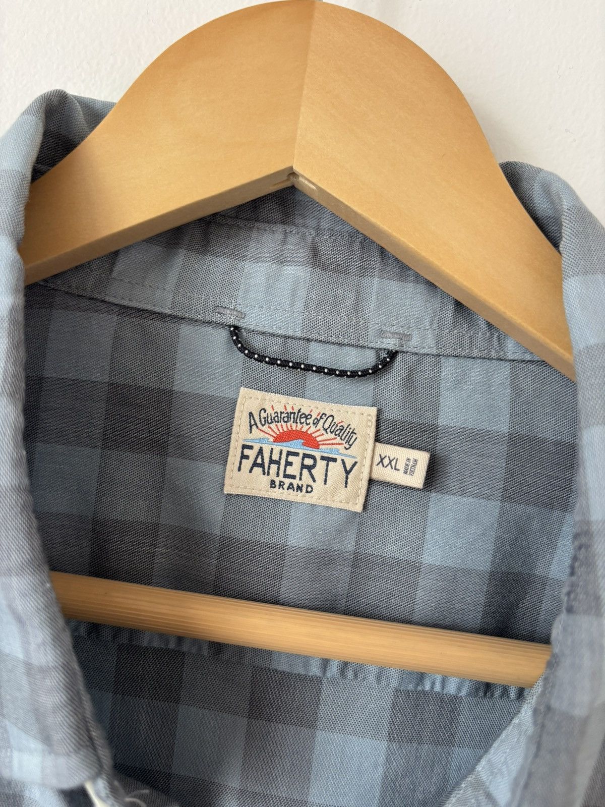 Faherty Faherty Blue Gray Check Button Up Shirt XXL Size US XXL / EU 58 / 5 - 2 Thumbnail