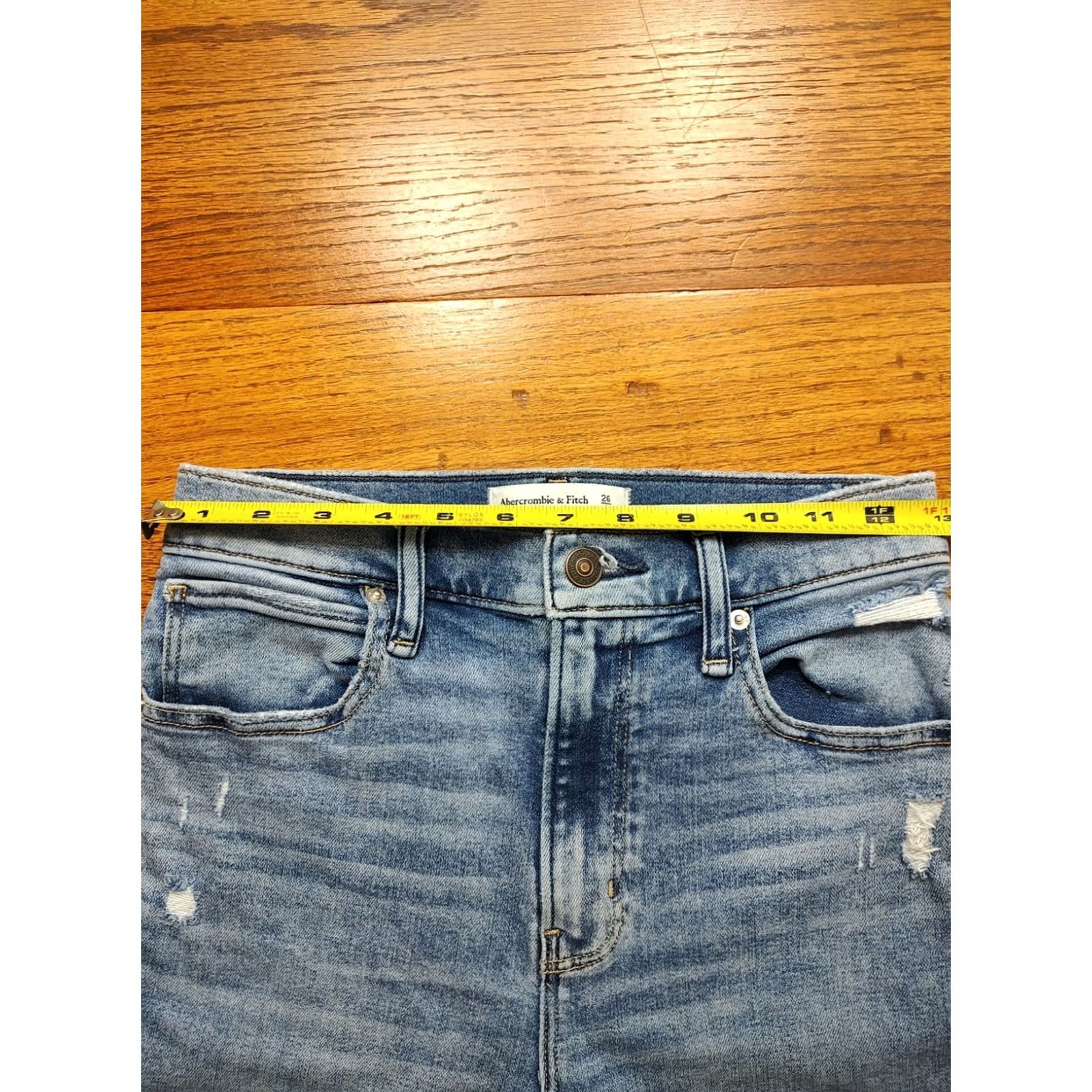Abercrombie & Fitch Abercrombie Fitch Womens Jeans Super Skinny Ankle High Rise Blue 26 2S X 24 Inseam 90s Preppy Love Stretch Pockets Size 26" / US 2 / IT 38 - 7 Thumbnail