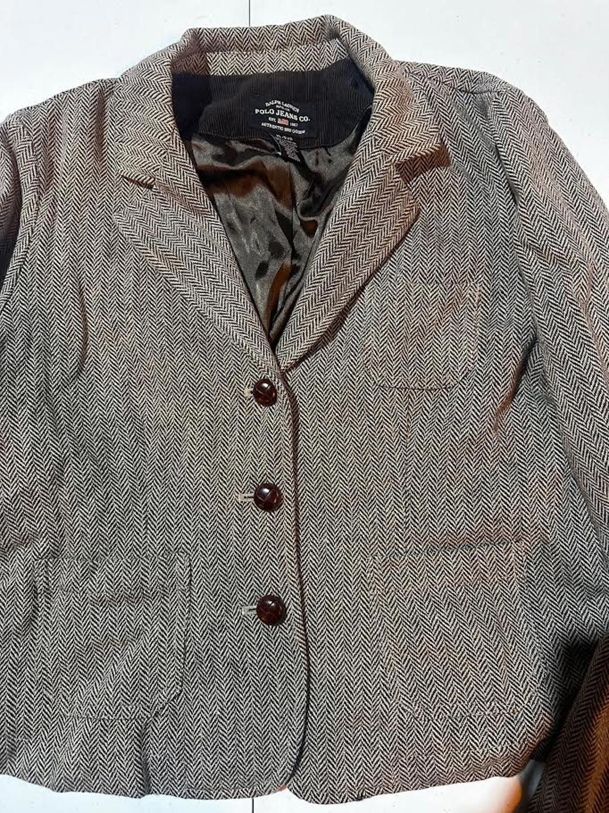 Other Polo Jeans Co Ralph Lauren Herringbone Tweed Jacket Size L / US 10 / IT 46 - 5 Thumbnail
