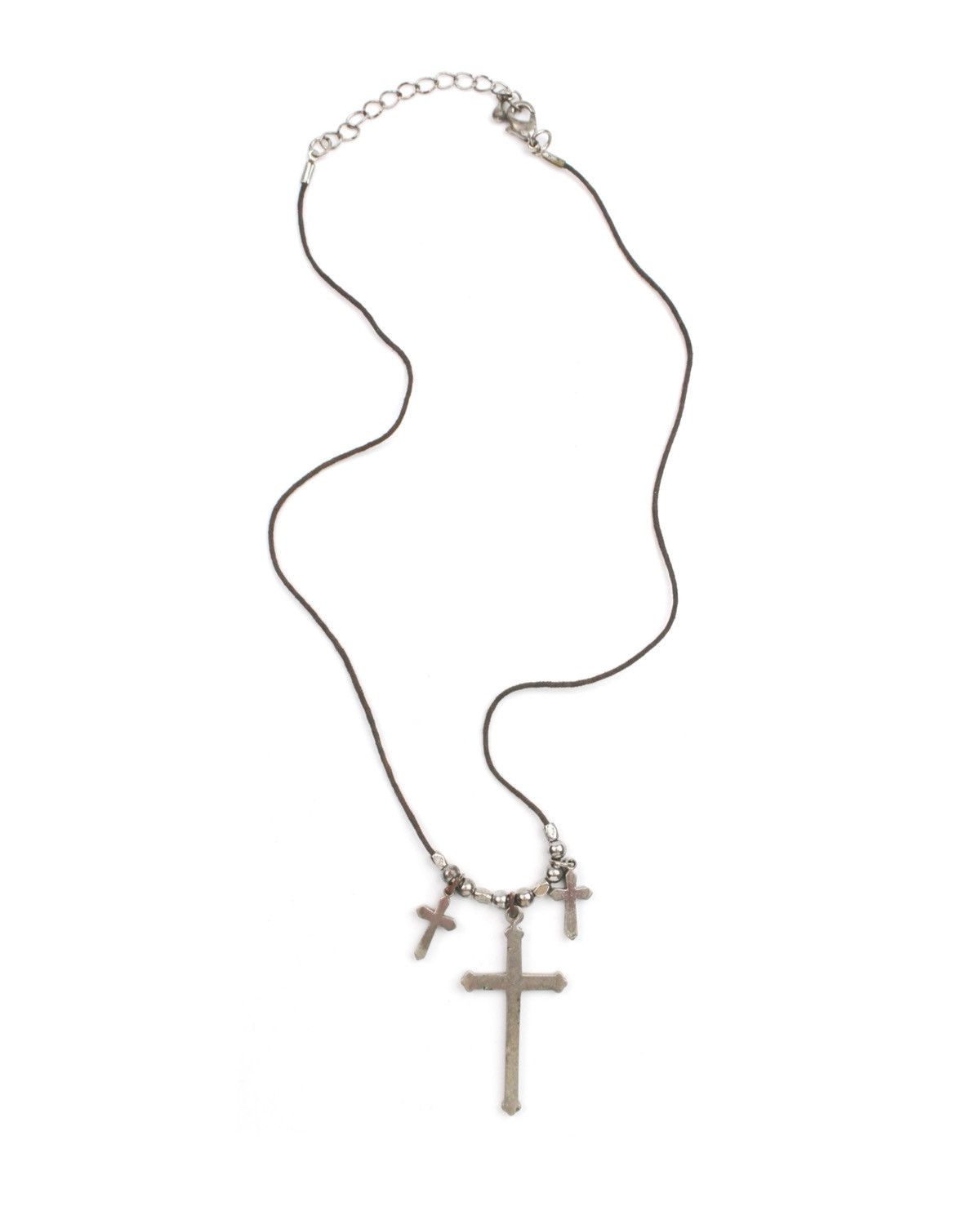 Vintage 2000S JAPANESE MADE DARK SAINT TRIPLE CROSS NECKLACE Size ONE SIZE - 1 Thumbnail