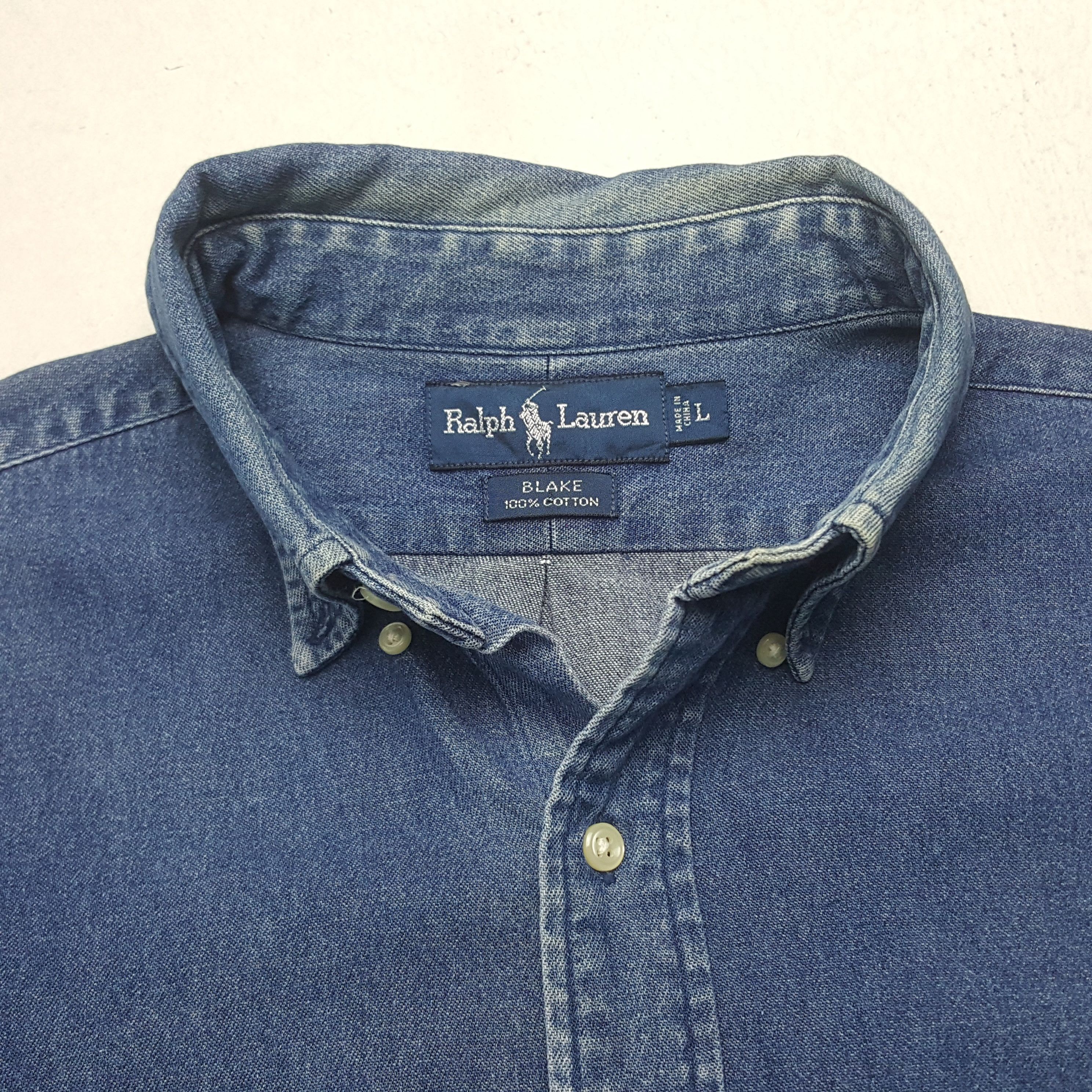 Polo Ralph Lauren Vintage POLO RALPH LAUREN Denim Button Up Shirt Size US L / EU 52-54 / 3 - 4 Thumbnail