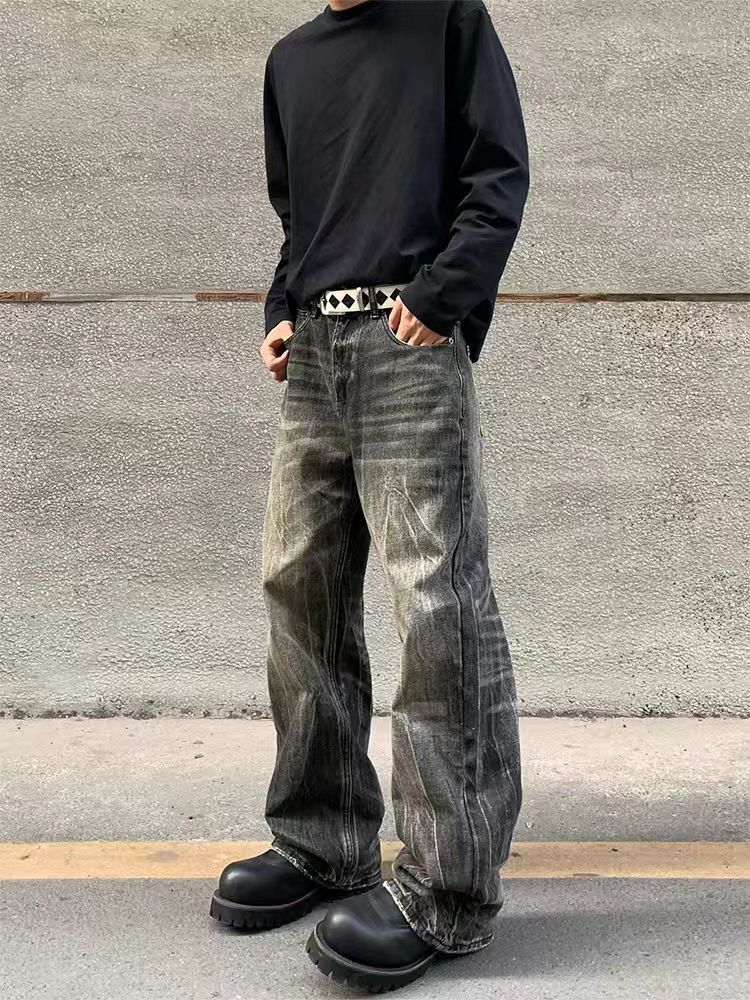 Vintage Washed black mud-dyed distressed baggy jeans Size US 32 / EU 48 - 2 Thumbnail