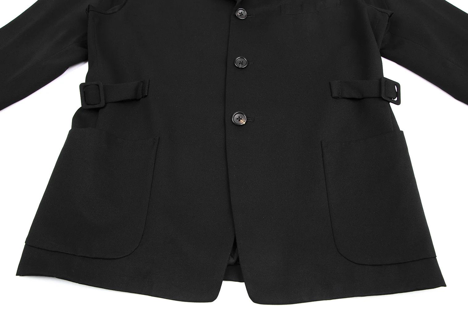 Yohji Yamamoto Yohji Yamamoto Wool Gabardine Side-Belt Jacket Size US S / EU 44-46 / 1 - 8 Thumbnail