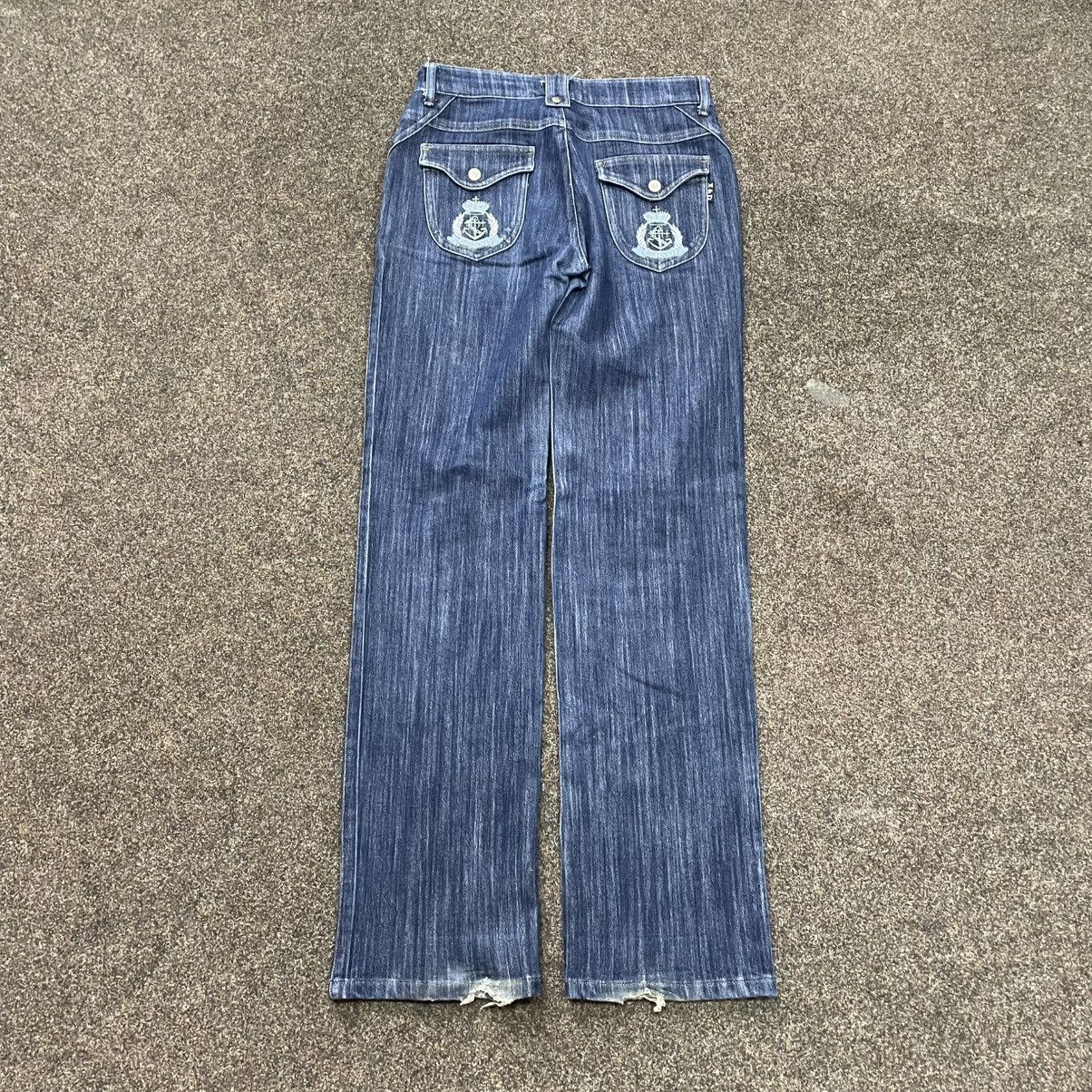 Vintage Y2K Baggy Wide Leg Distressed Jeans Skate Streetwear Graphic Size 32" / US 10 / IT 46 - 2 Thumbnail