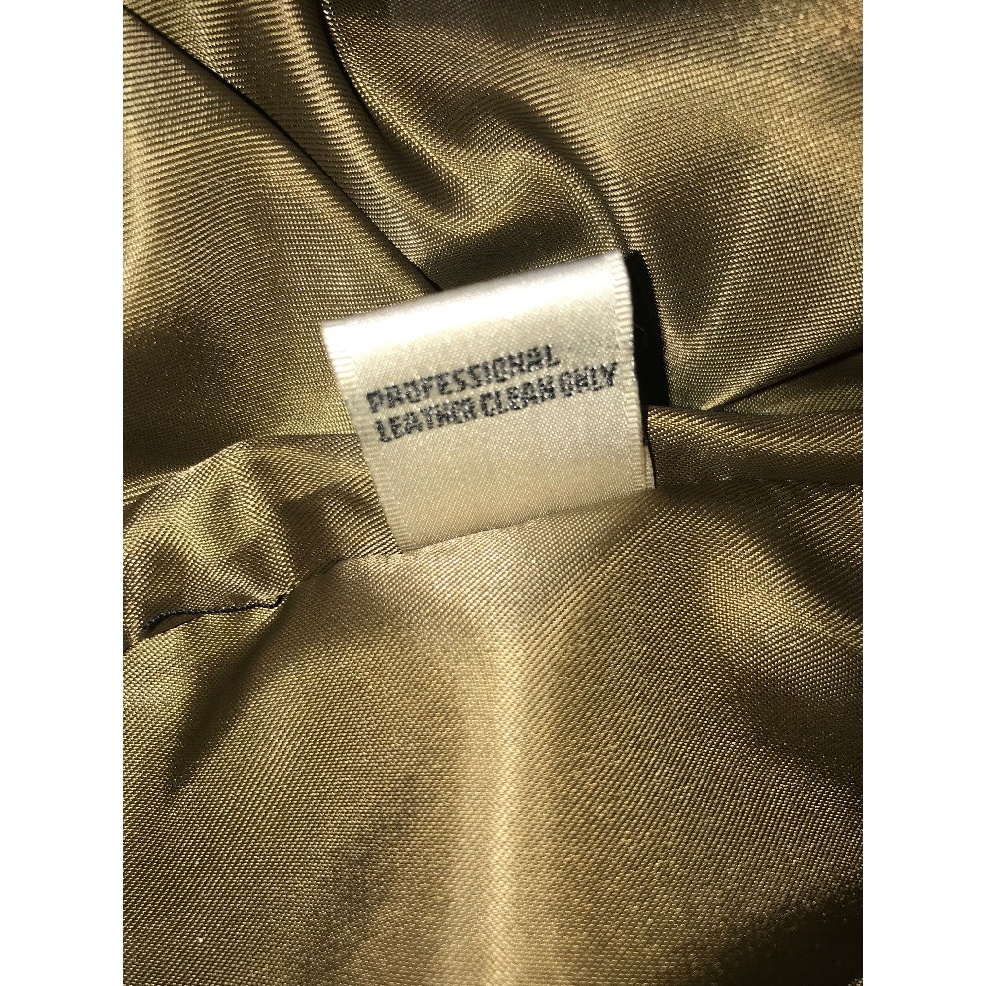 Vintage Yvonne le Marie Women's Metallic Olive Leather Jacket Size L / US 10 / IT 46 - 9 Thumbnail