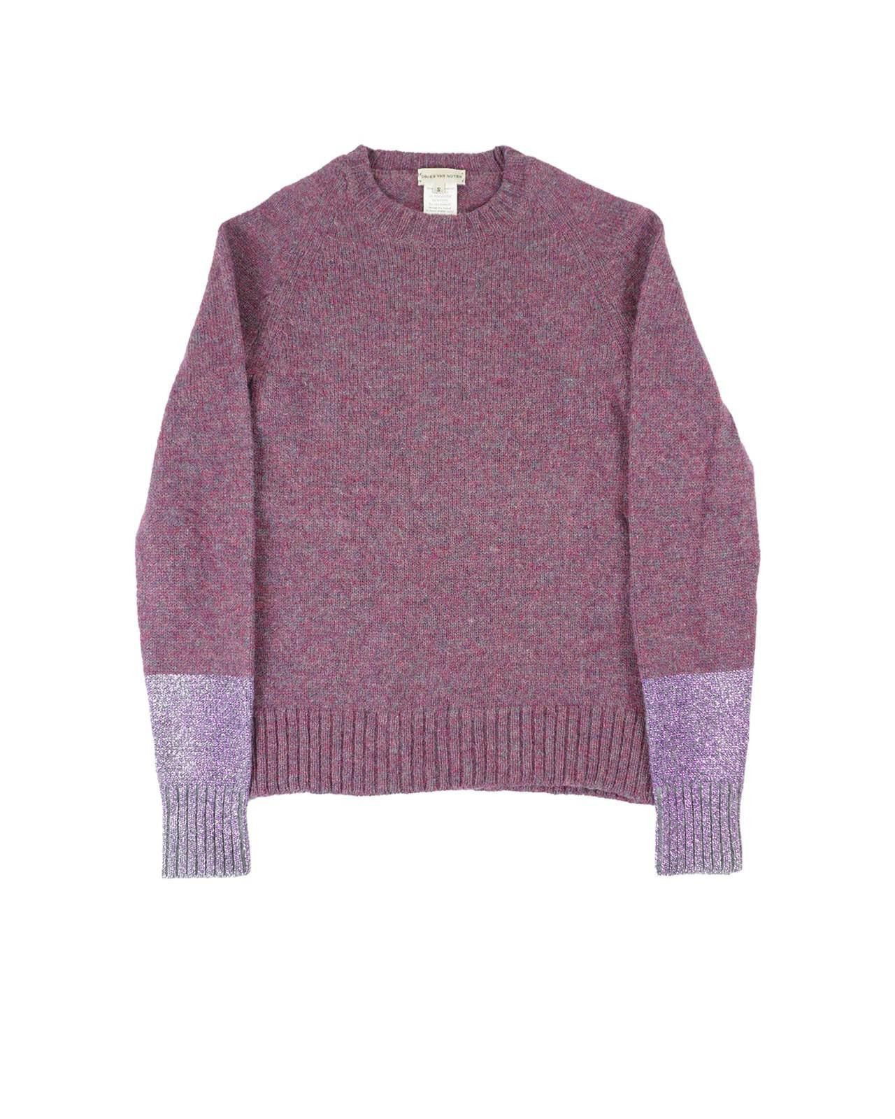 Dries Van Noten DRIES VAN NOTEN Late 90s Wool Blend Metallic Cuff Jumper Size S / US 4 / IT 40 - 1 Thumbnail