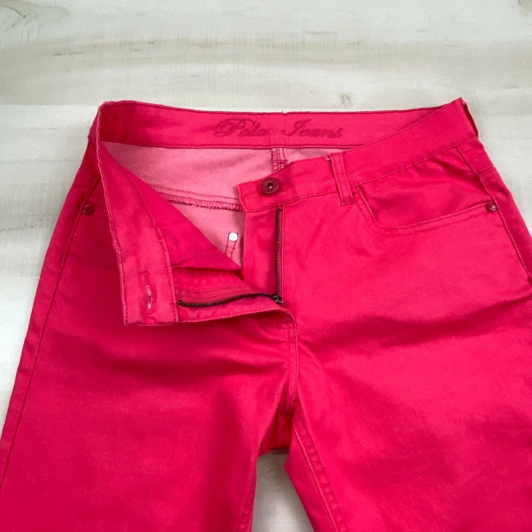Vintage Pola Jeans Women's Pink Cropped Mid Rise Stretch Jeans Size 28 Size 28" / US 6 / IT 42 - 3 Thumbnail