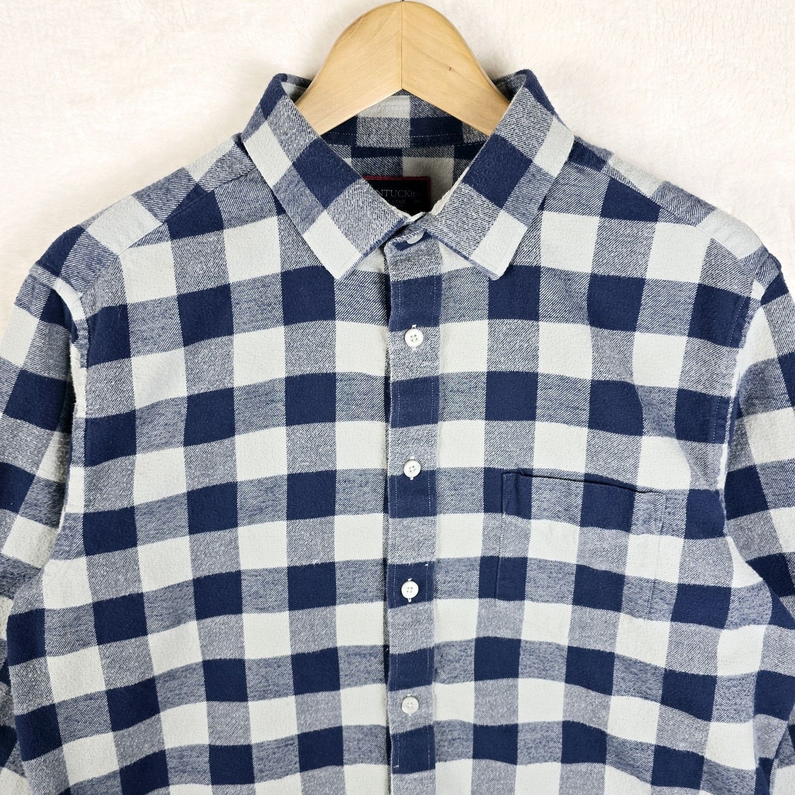 UNTUCKit UNTUCKit Shirt Large Blue Slim Fit Men’s Plaid Flannel Size US L / EU 52-54 / 3 - 3 Thumbnail