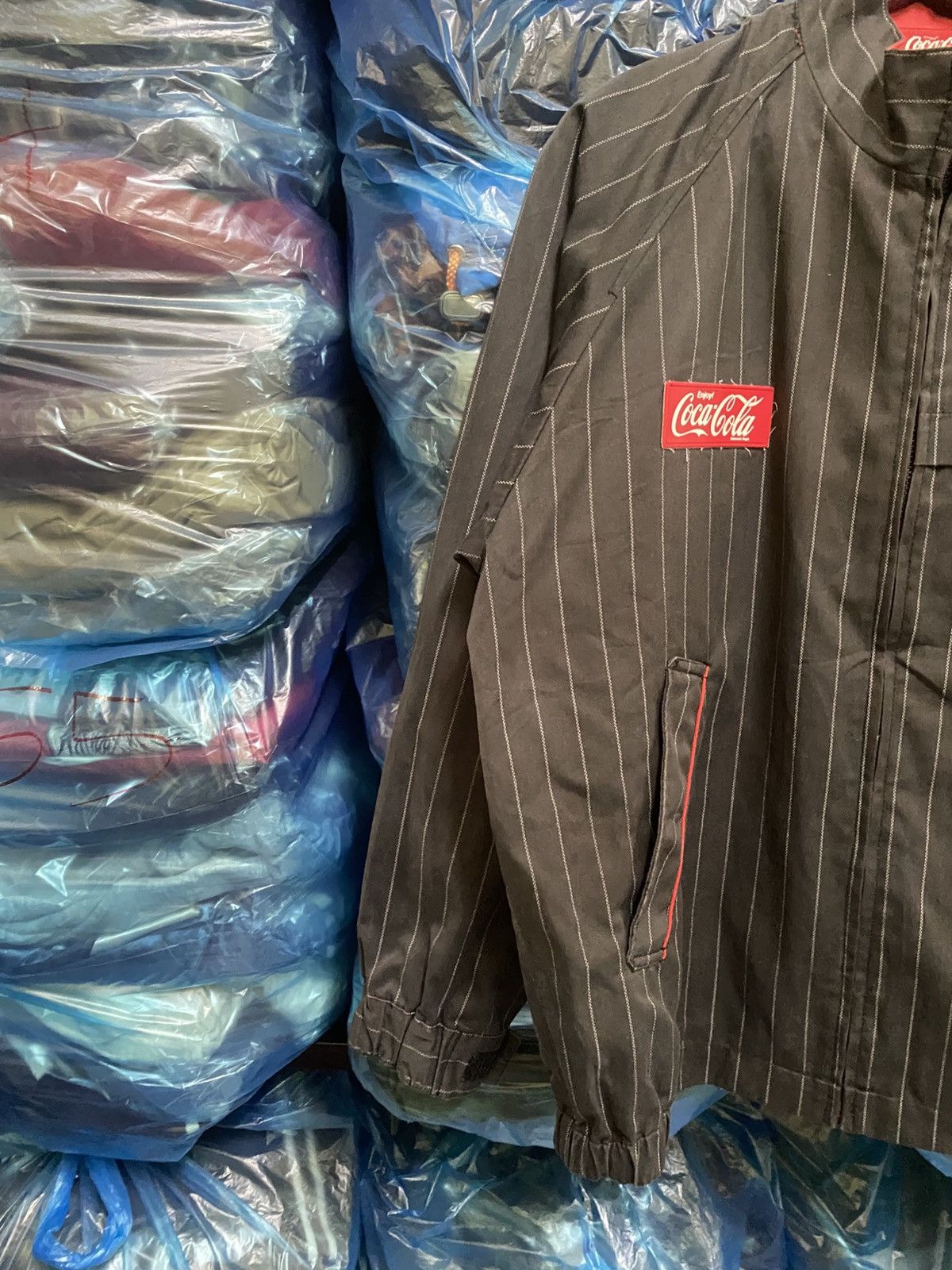 Coca Cola Vintage Coca-Cola Pinstripe Black Blouson Jacket Size US XL / EU 56 / 4 - 5 Thumbnail