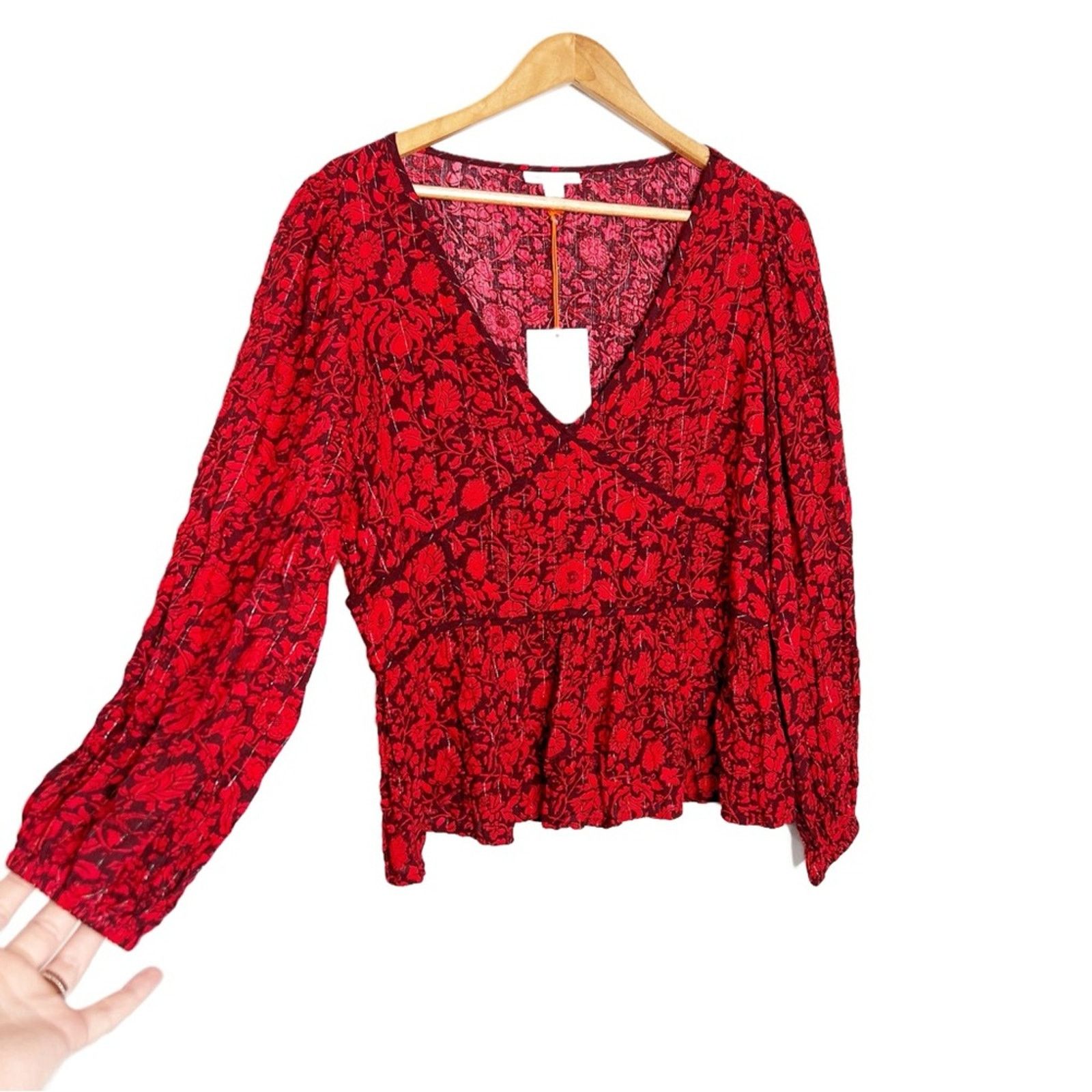 Target Basics New with Tag Knox Rose Women’s Floral Peplum Blouse Top Size XXL / US 16-18 / IT 52-54 - 3 Thumbnail