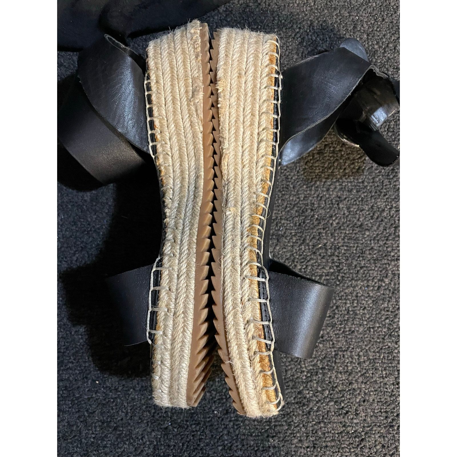Franco Sarto Franco Sarto Black Marona Espadrille Wedge Sandal Womens 7.5 Size US 7.5 / IT 37.5 - 7 Thumbnail