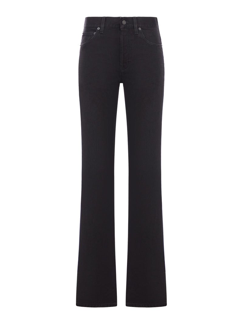 Saint Laurent Paris NICO LOW-WAIST JEANS IN BLACK DENIM BERLIN Size 28" / US 6 / IT 42 - 1 Thumbnail