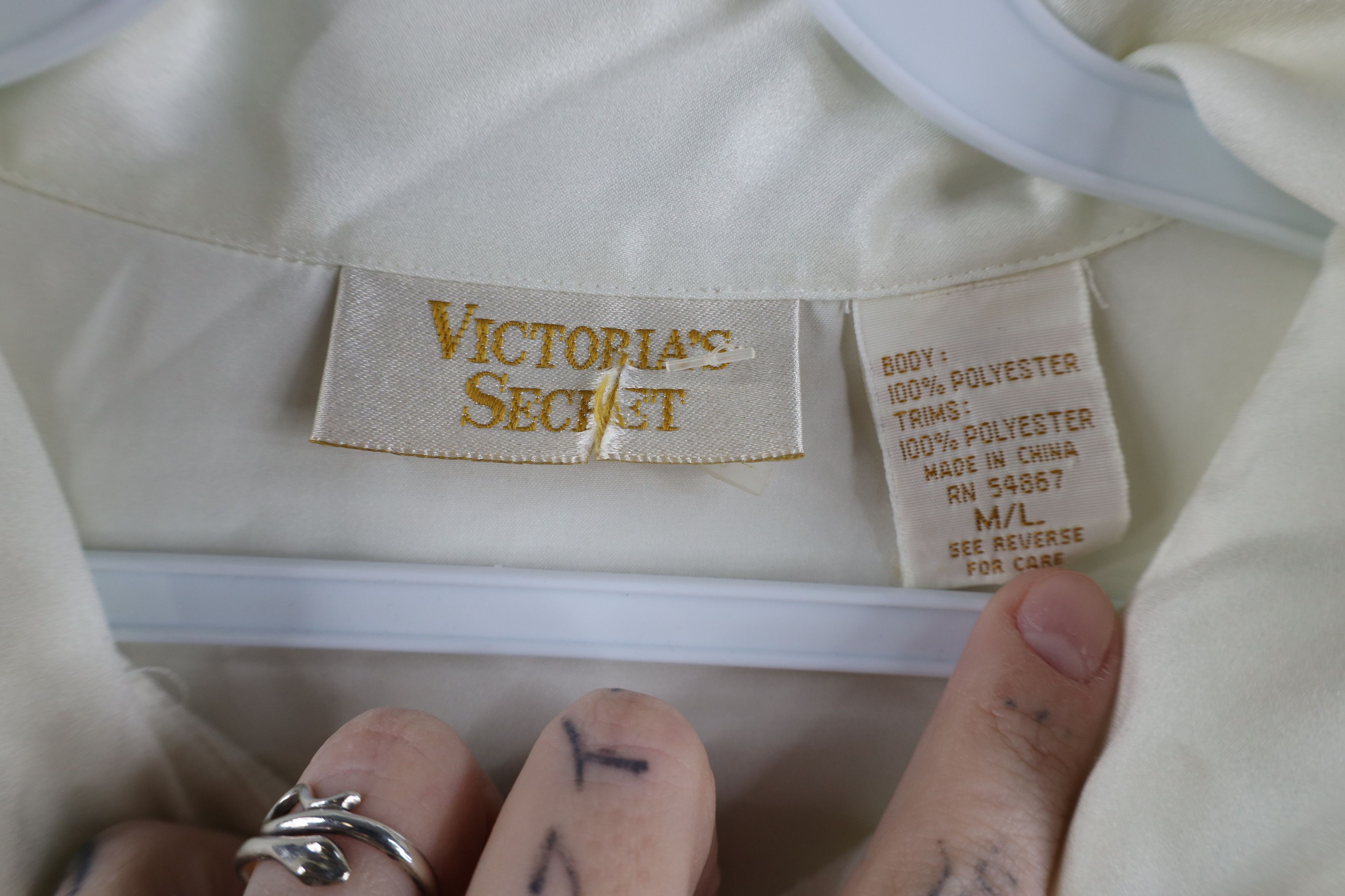 Victoria's Secret Vintage 90s Victoria's Secret Lace Button Night Sleep Shirt Size M / US 6-8 / IT 42-44 - 9 Thumbnail