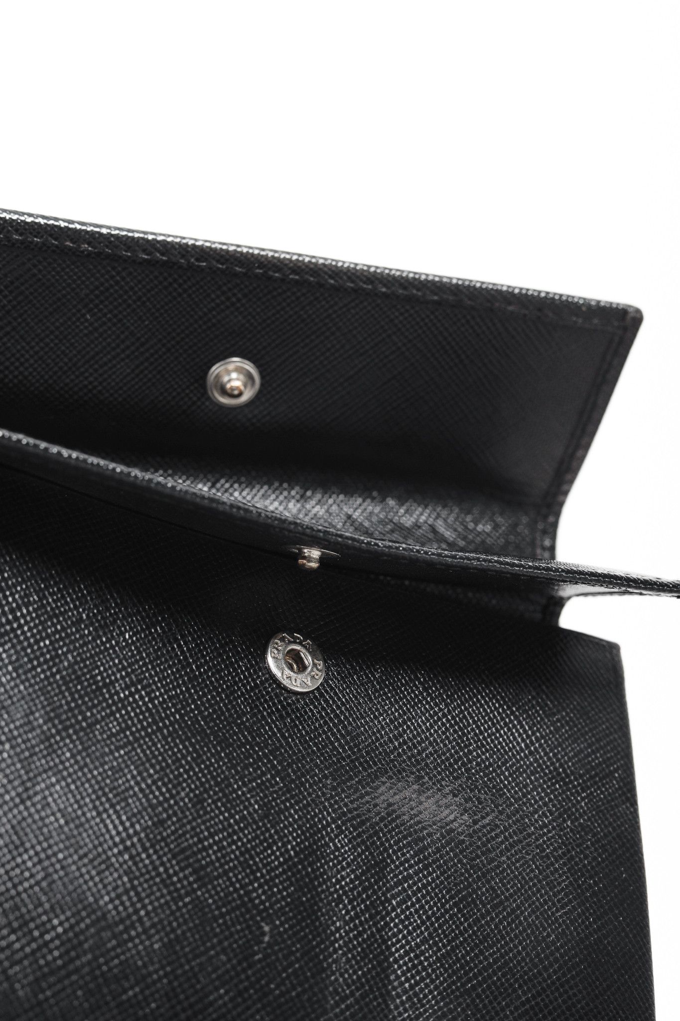Prada Prada Black Saffiano Compact Trifold Wallet Size ONE SIZE - 10 Thumbnail