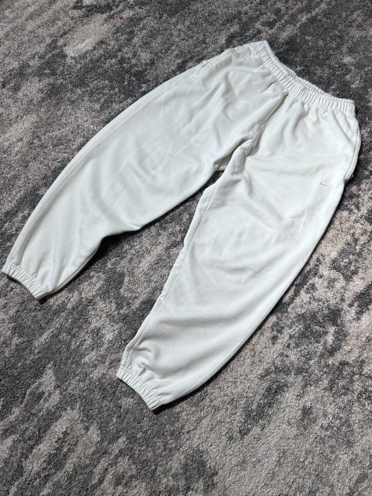 Nike × Vintage Vintage 90's Nike Heavy Cotton White Track Pants Big Logo Size US 32 / EU 48 - 5 Thumbnail