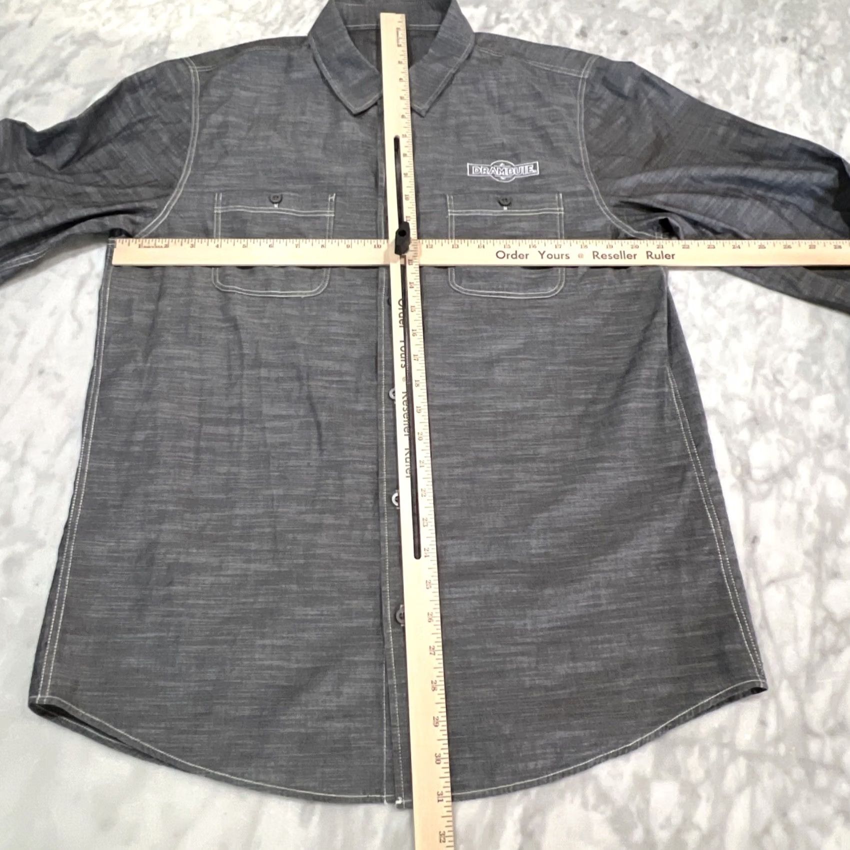 Vintage Drambuie Long Sleeve Shirt District Threads Mens Large Gray Pockets Embroidered Logo Button-Up Shirt Size US L / EU 52-54 / 3 - 6 Thumbnail