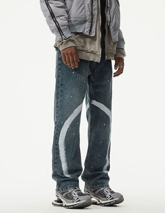 Japanese Brand × Jean American retro graffiti ink loose casual baggy jeans Size US 32 / EU 48 - 3 Thumbnail