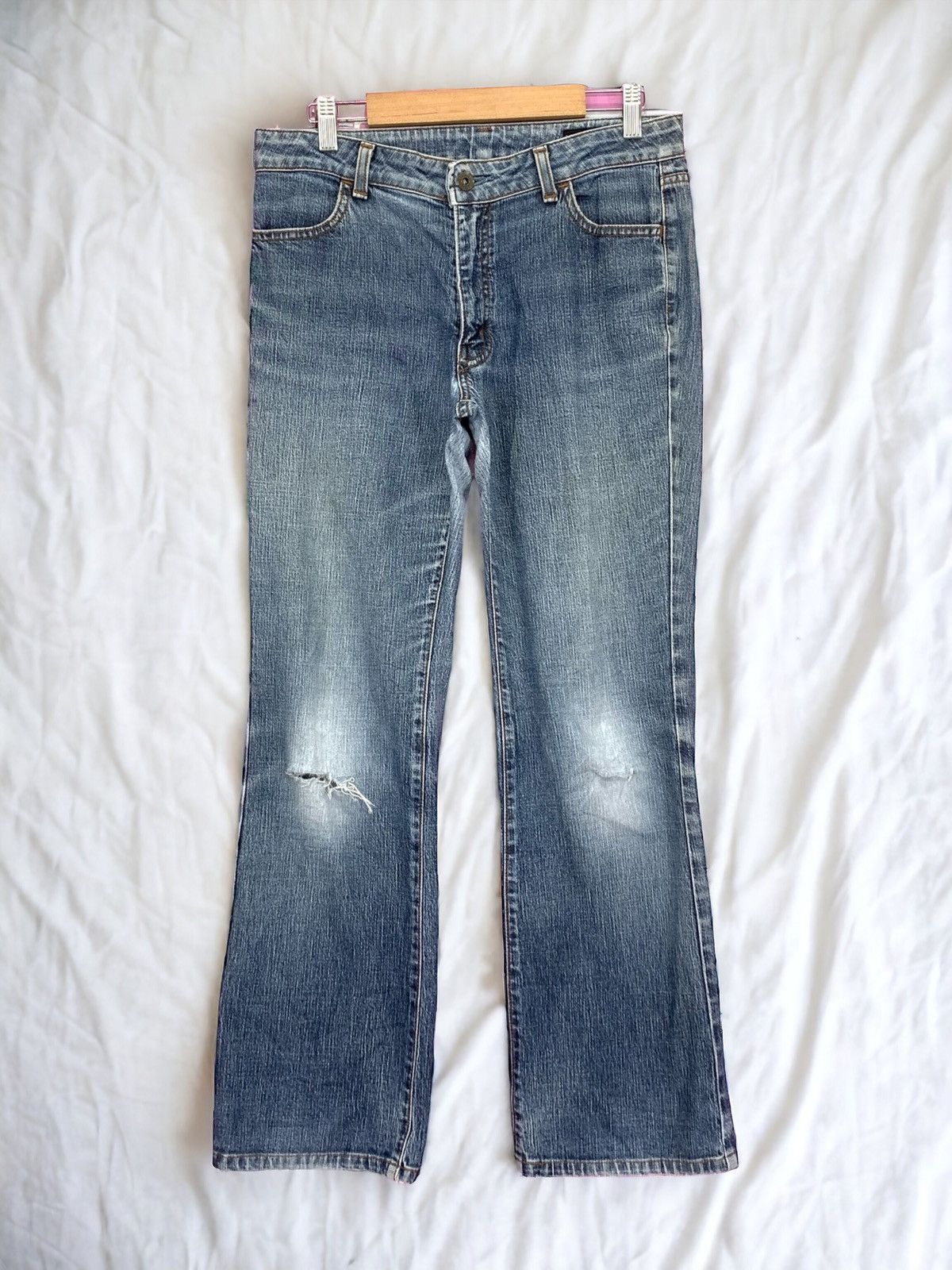 Japanese Brand Sick Nudist Jeans Brapper Flare Distressed Denim (AD32) Size 30" / US 8 / IT 44 - 1 Thumbnail