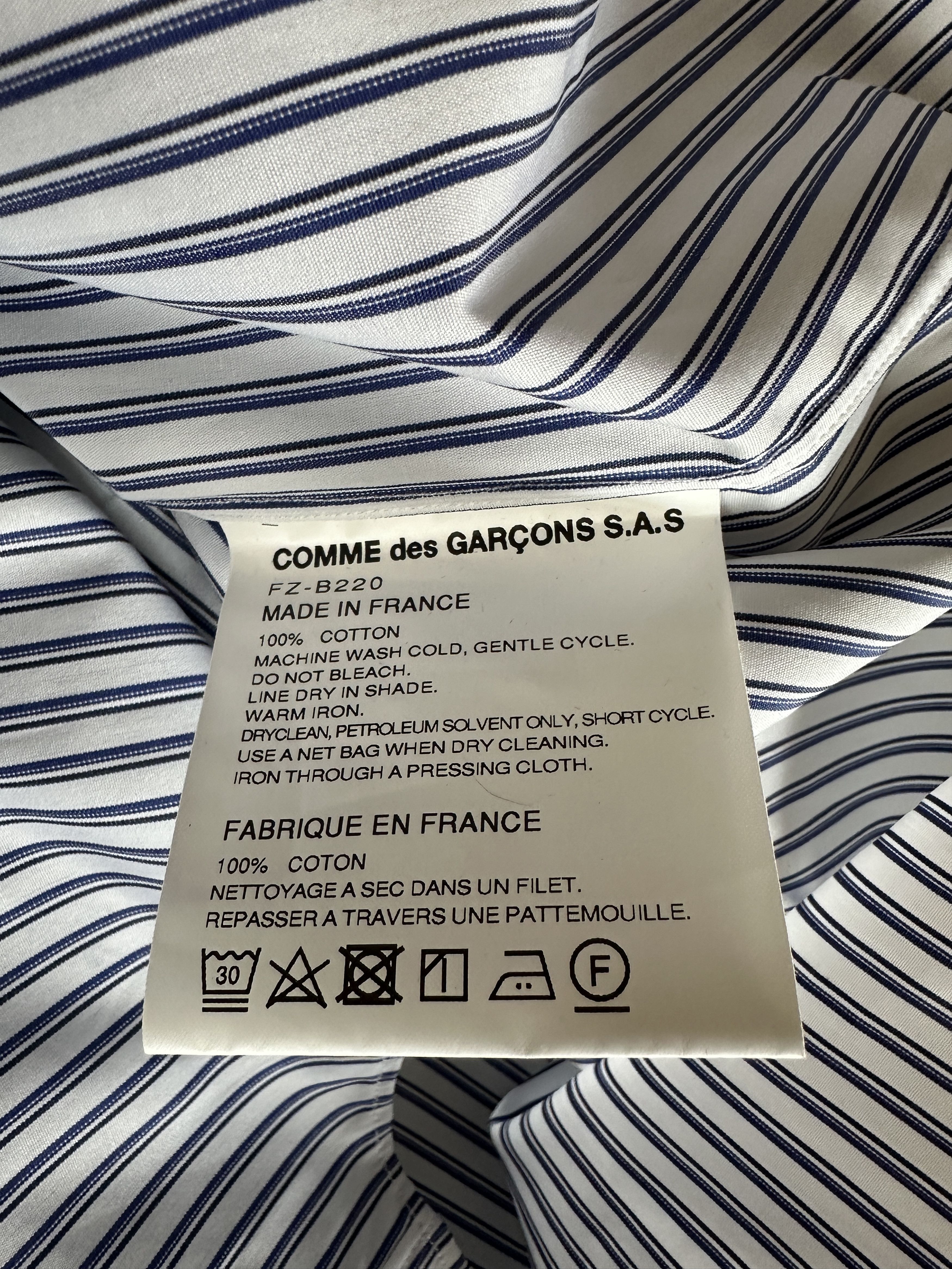 Comme des Garcons Comme des Garcons Striped Oversized Button Up Shirt Size US XL / EU 56 / 4 - 4 Thumbnail