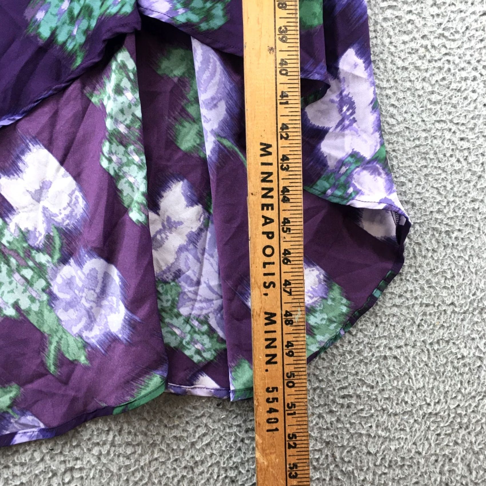 Vintage A New Day Midi High Low Dress Womens XS Navy Floral V-Neck Crepe Purple NEW Size M / US 6-8 / IT 42-44 - 7 Thumbnail